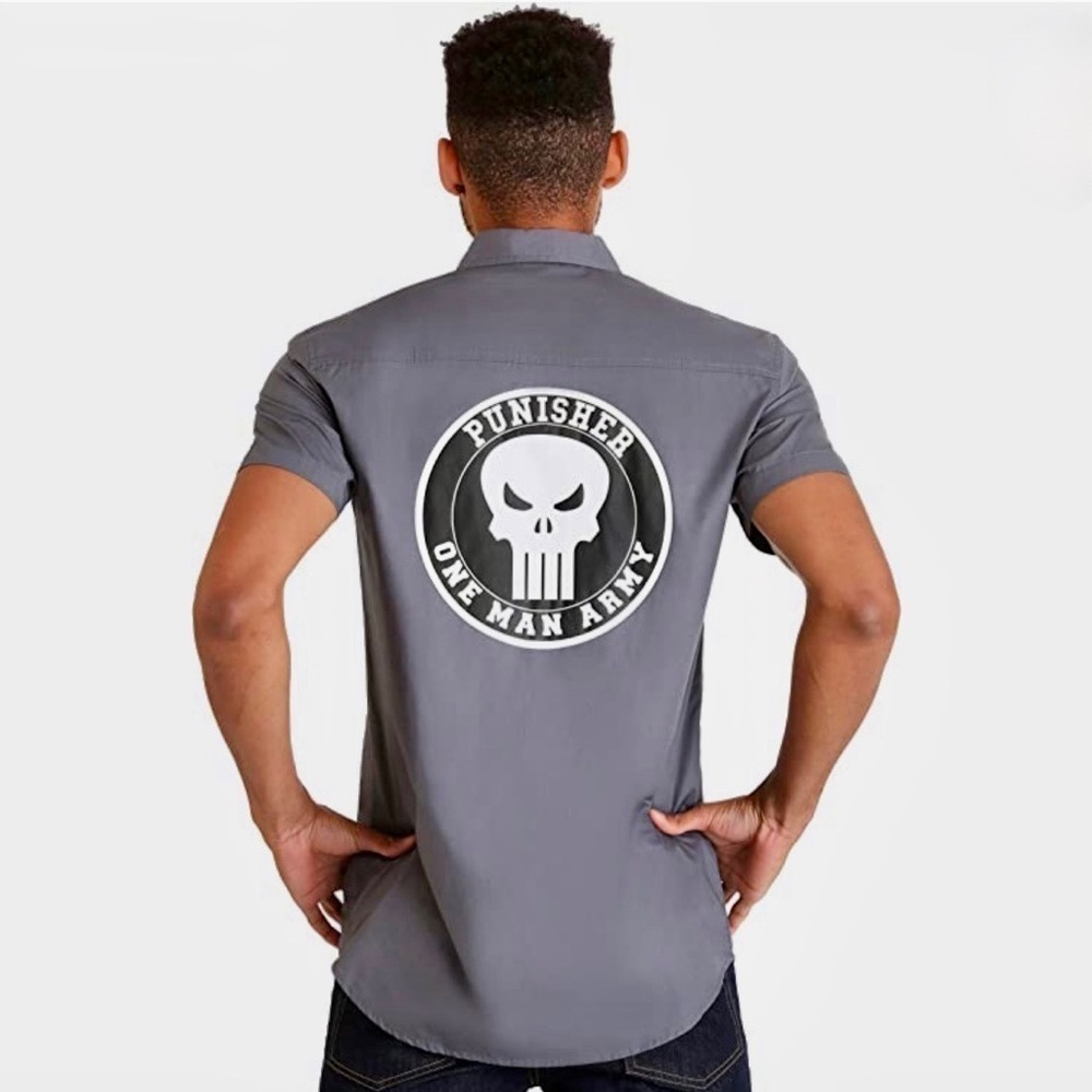 Men’s Marvel Punisher One Man Army Work Shirt - Size XL